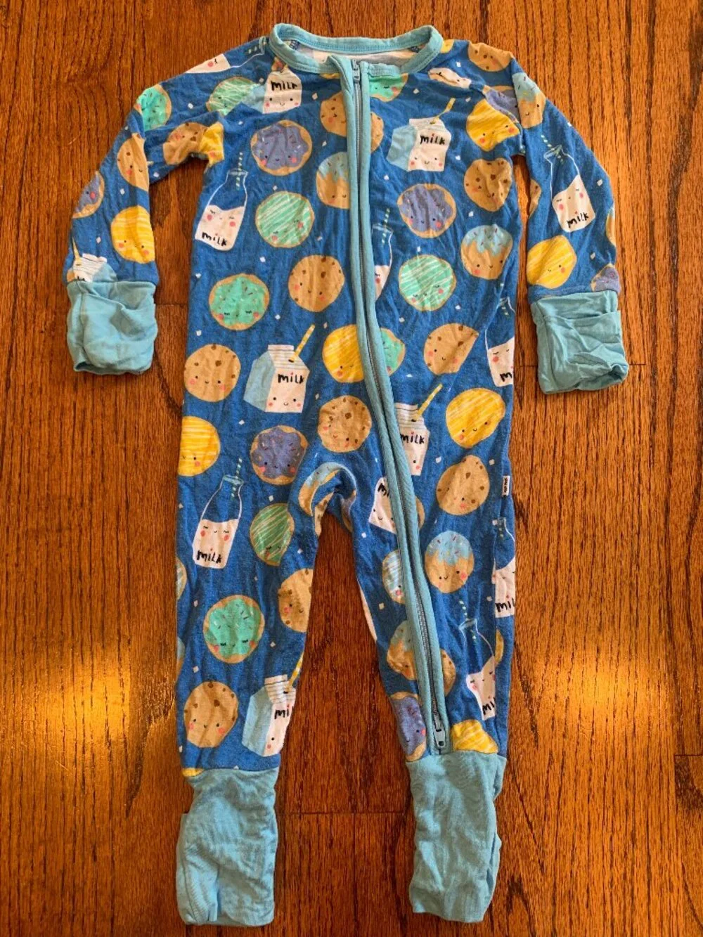 Little Sleepies Cookies & Milk Zippy Onesie Pajamas | 3-6 months